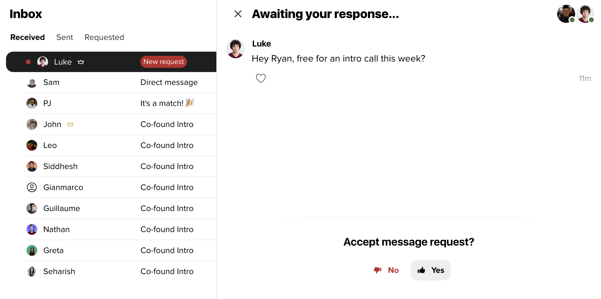 Tertle Inbox example light mode